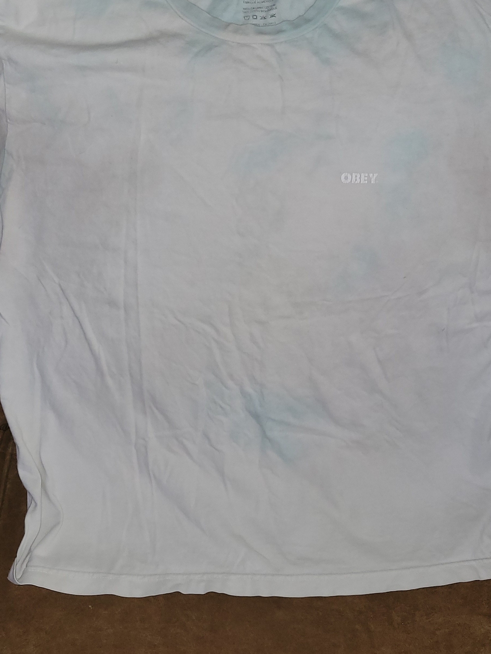 Obey Light Blue Tie-Dye Crewneck T-Shirt